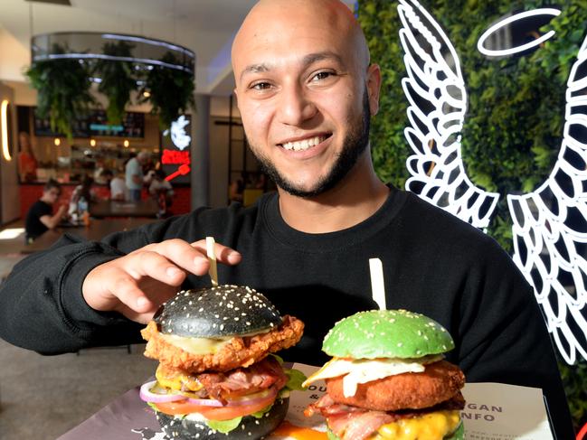 Gasser Elkharibi, 28, recently got a job as manager at Burgertory on Chapel Street after being on JobSeeker. Picture: Andrew Henshaw