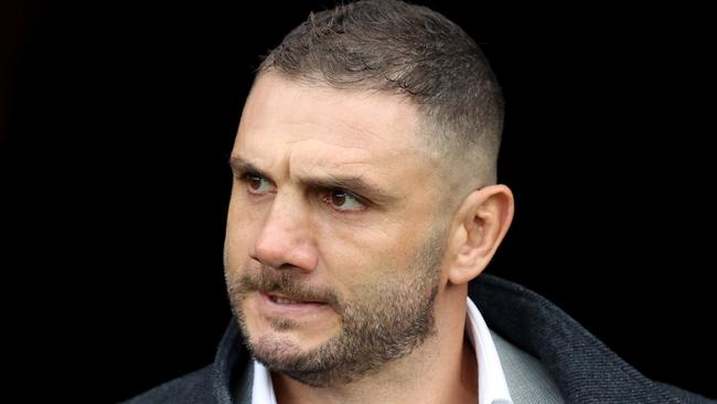 SYDNEY, AUSTRALIA - JUNE 15: Robbie Farah assistant coach of the Wests Tigers looks on during the round 15 NRL match between Wests Tigers and Gold Coast Titans at Leichhardt Oval on June 15, 2024 in Sydney, Australia. (Photo by Jason McCawley/Getty Images)