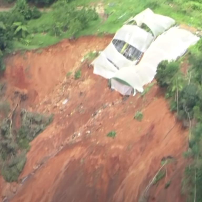 The landslide which claimed Upper Wilsons Creek resident Jens Forrest's home during the northern NSW flood. Photo: ABC News