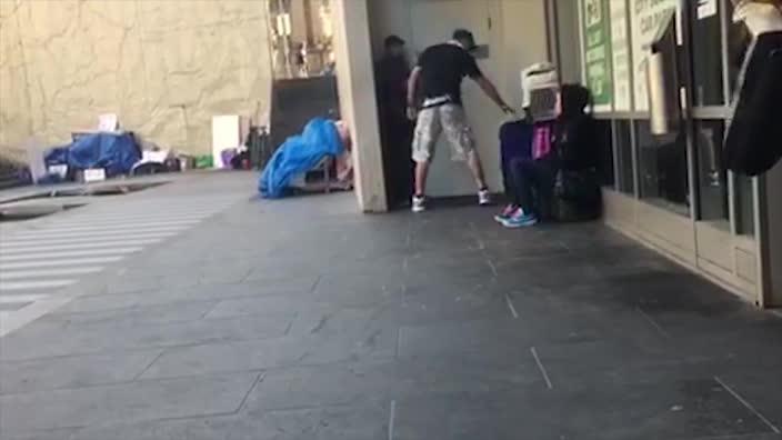 City Square fight between homeless men