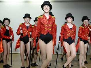 The Rockhampton Girls Grammar School Performance Company rehearse their Greatest Show number for nxt Wednesday's Girls Rock concert at the Pilbeam Theatre. Picture: Jann Houley