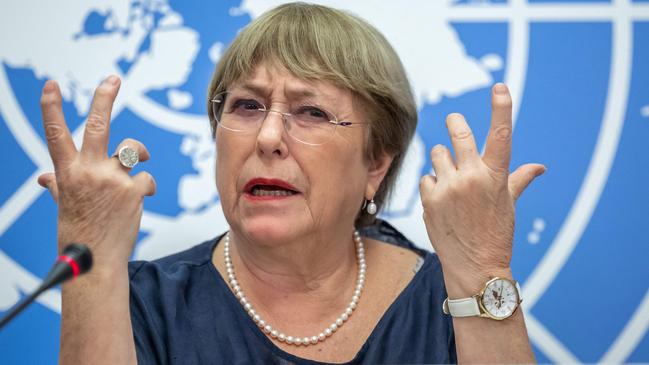 Michelle Bachelet published the report minutes before her term ended on August 31. Picture: AFP