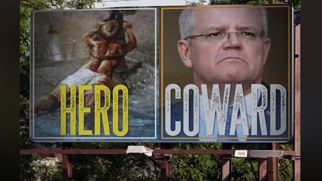 Jacqui Lambie’s powerful mock-up billboard.