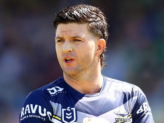 QUEANBEYAN, AUSTRALIA - FEBRUARY 25: Chad Townsend of the Cowboys is pictured during the NRL Pre-season challenge match between Canberra Raiders and North Queensland Cowboys at Seiffert Oval on February 25, 2024 in Queanbeyan, Australia. (Photo by Mark Nolan/Getty Images)