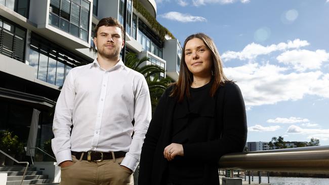 Hayden Jamer and Ciara McCarroll are both investors who have purchased units in the last 12 months. Picture: Jonathan Ng