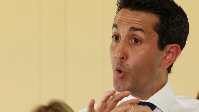 Leader of the Opposition David Crisafulli during a media conference announcing the Better Health More Services plan at a chapel/ community hall in Mt Gravatt. Picture: Liam Kidston.