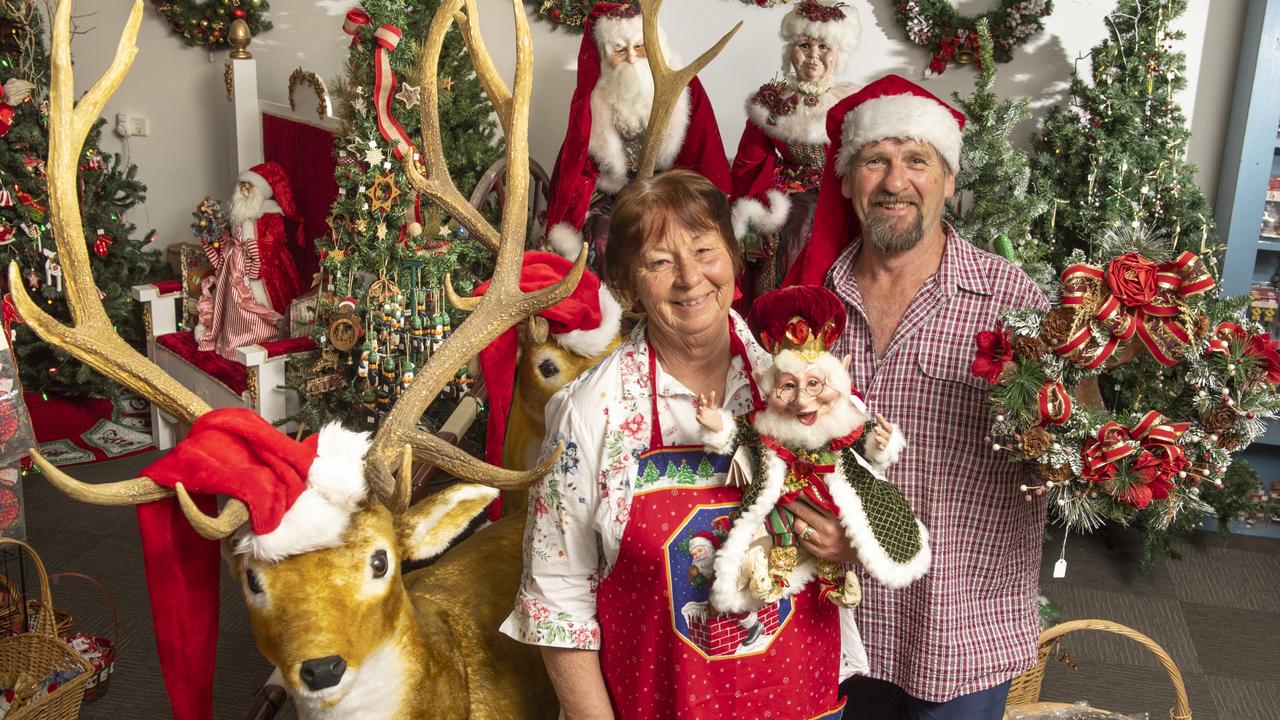 Julie Dowd and Michael Fox from Tanglewood Christmas Treasures in Cabarlah. Picture: Nev Madsen.