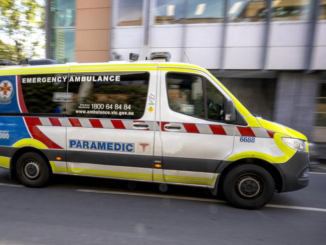 MELBOURNE, AUSTRALIA - NewsWire Photos October 8, 2021:  An Ambulances at St Vincent's Hospital in Melbourne.The Australian Defence Force, State Emergency Service and St Johns personnel will start driving ambulances in Victoria due to a surge in demand over the past two weeks.Picture: NCA NewsWire / David Geraghty