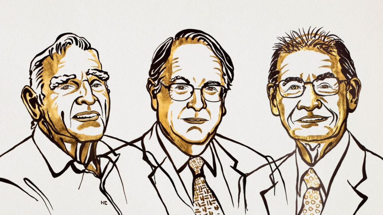 The three scientists behind lithium-ion batteries (l-r): John Goodenough, Stanley Whittingham; and Akira Yoshino. Source: Niklas Elmehed/Nobel Media