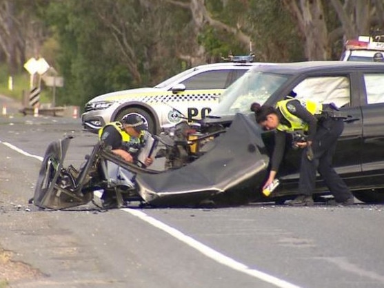 A 76-year-old woman died in hospital following a two car collision at Meadows. Credit: 7NEWS