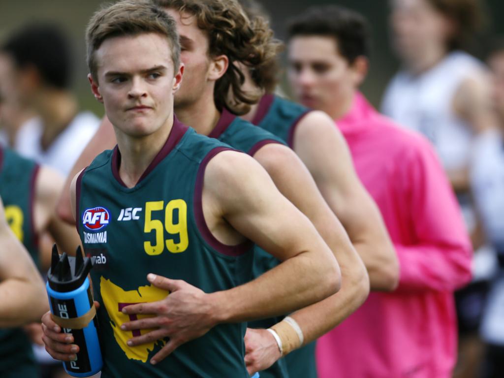 AFL - Tasmania Devils under-18 team in NAB League game against the Northern Knights at Twin Ovals, Kingston. (L-R) Thomas Reeves (59). Picture: MATT THOMPSON