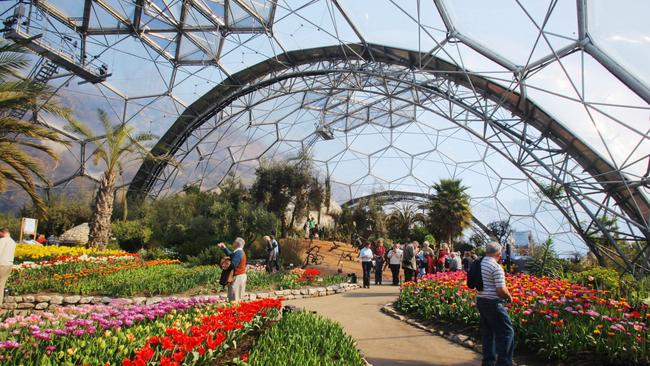 The Eden Project in Cornwall - which opened in 2001 and has attracted over one million visitors - showcases 100,000 plants from around the world in two giant transparent domes, one of which is the world’s largest greenhouse each recreating different climate conditions. Picture: Getty