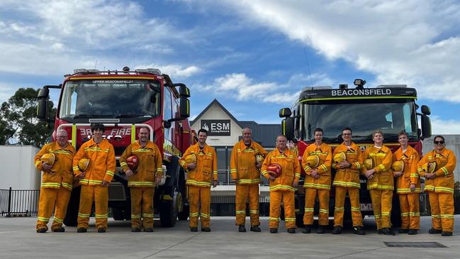 Beaconsfield and Upper Beaconsfield CFA brigades welcome new graduates Riley McKenzie, Daniel Di Camillo, Jeremy Lynn, Chris Jenson and Axel Martin on board. Image: CFA