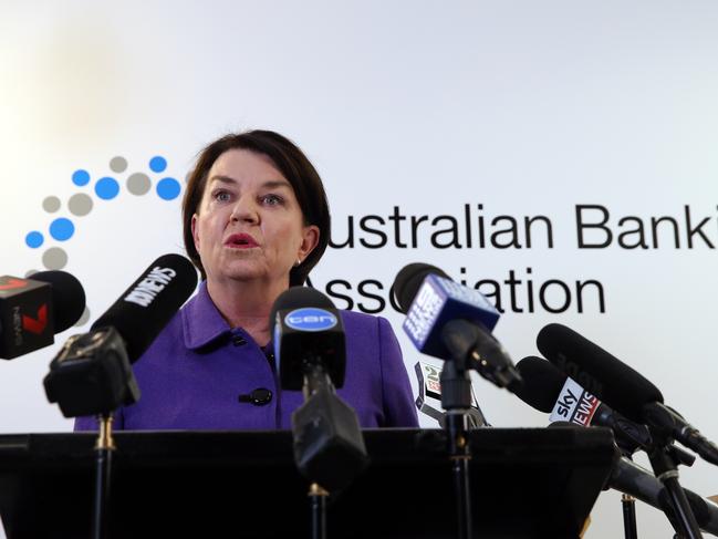 28/09/2018. Australian Bankers' Association  CEO, Anna Bligh speaking at a press conference today as The Royal Commission Interim Report is released. Jane Dempster/The Australian.