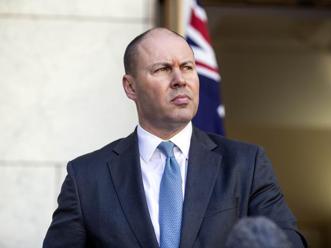 Treasurer Josh Frydenberg during a press conference at Parliament House in Canberra. Picture: Gary Ramage/NCA NewsWire