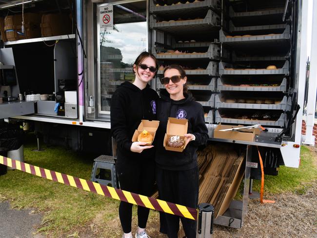 Attendees enjoying the 159th Sale Agricultural Show at the Sale Showgrounds on Friday, November 01, 2024: Shelby Lowe and Renee Karanikis from Big Bears Donuts. Picture: Jack Colantuono