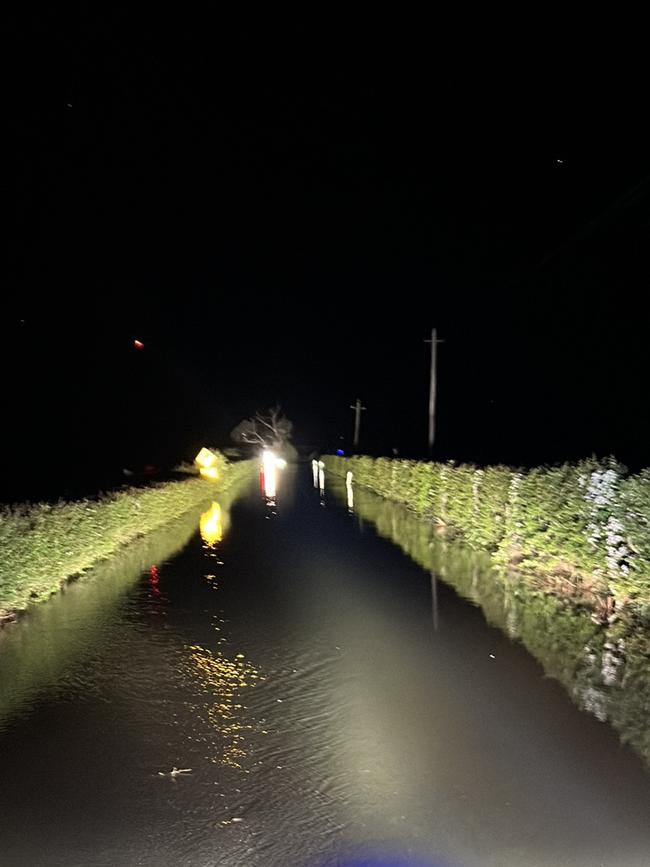 The scene of Saturday's dramatic rescue in floodwaters at Longford. Picture: Tasmania Police