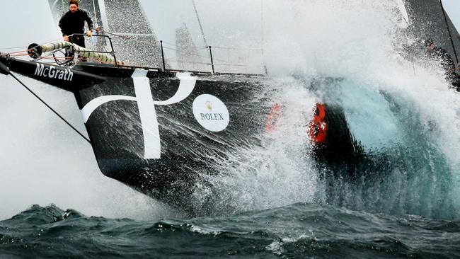 Perpetual Loyal bowman John Flannery in the firing line in last year’s Sydney to Hobart.