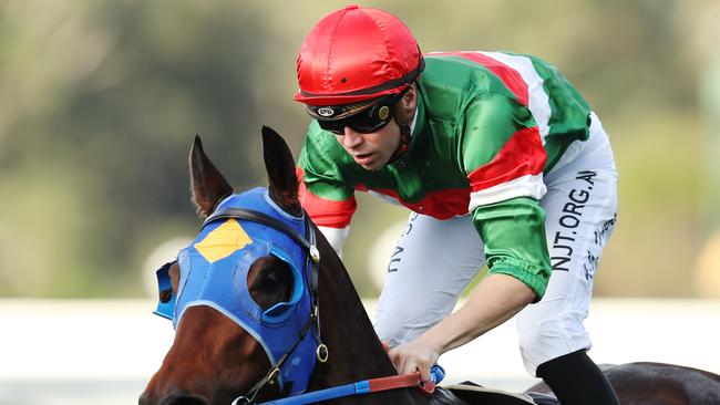 Jockey Adam Hyeronimus rides Star of Harada to victory in race 6, the Calyx @Coolmore Australia HCP, during Queen's Birthday races at Warwick Farm Racecourse in Sydney, Monday, June 8, 2020. (AAP Image/Brendon Thorne) NO ARCHIVING, EDITORIAL USE ONLY