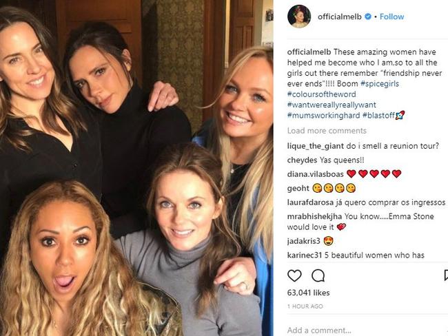 The Spice Girls at a private reunion. Picture: Mel B, Instagram