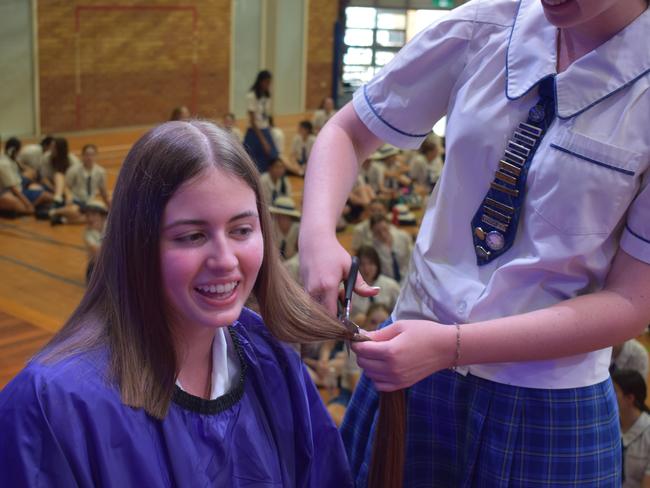 Year 12 students at Loreto College 'Rocked the Chop' for the Cancer Council's Ponytail Project.