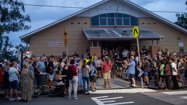 A community vigil for Hoa Tek Chiem Heang Kim Gau at Buzzy Bees in Cambridge Park on the weekend. Picture: Jeremy Piper