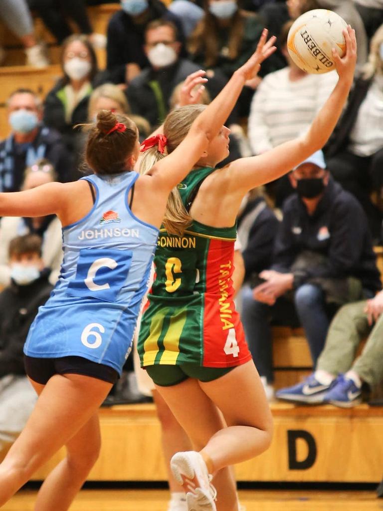 Macy Goninon played for Tasmania in the 2022 NNC. Photo: Netball Australia.
