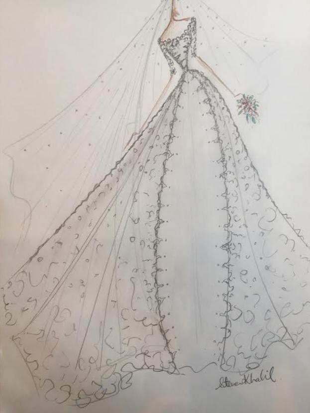 Steven Khalil’s wedding dress design for Pippa Middleton.