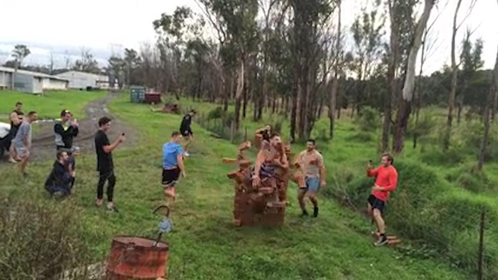 David Andjelic's puts his body on the line for Channel 9's The NRL Rookie.