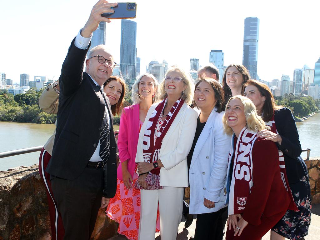 The Prime Minister Anthony Albanese visited Brisbane this week to introduce the newest Queensland MPs following Labor’s landslide win in the federal election. Picture: NewsWire/Richard Gosling
