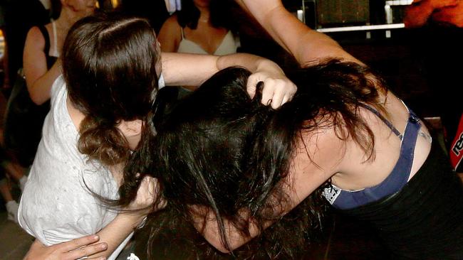 Two young women involved in a Fight in surfers paradise last month. Picture Mike Batterham