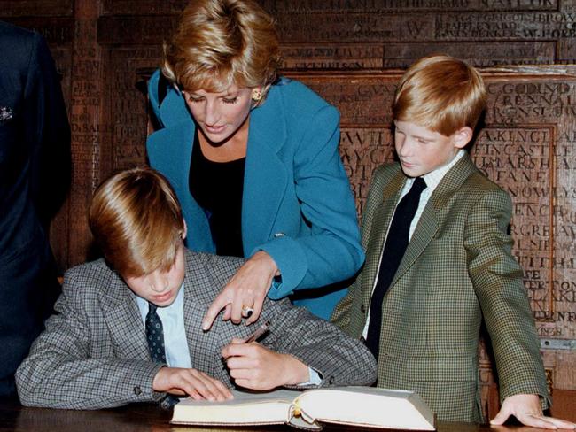 Prince William, Prince Harry, and the late Diana, Princess of Wales. Grieving his mother, Harry was to ‘go off the rails’. Picture: AP Photo/PA-FLS