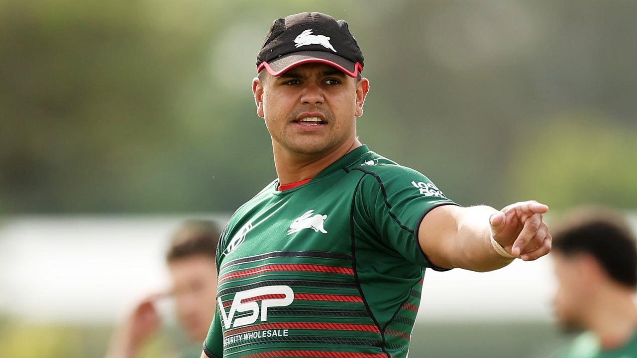 Latrell Mitchell training with teammates. Photo by Matt King/Getty Images.