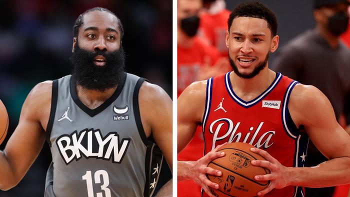 A potential trade involving James Harden and Ben Simmons will no doubt dominate the trade deadline narrative. Picture: Supplied