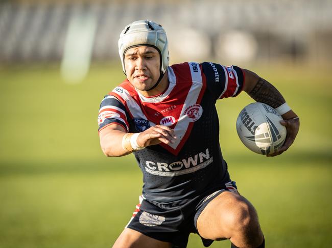 Camden Rams winger John Ryan breaks the grand final open with the first of his two tries, 11th September 2022. News Local, pictures by Julian Andrews.