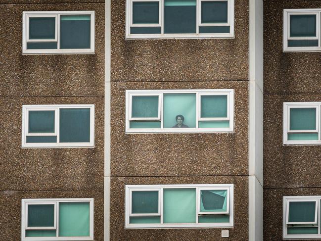 About 3000 tenants are in ‘hard’ lockdown in nine public housing towers in Flemington and North Melbourne. Picture: Asanka Ratnayake/Getty Images