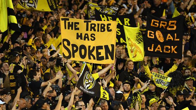 The Tiger Army will be out in force for Round 1. Picture: AAP