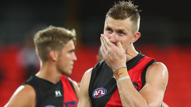 Shaun McKernan revealed after Saturday’s game that he was not continuing at Essendon. Picture: Getty Images