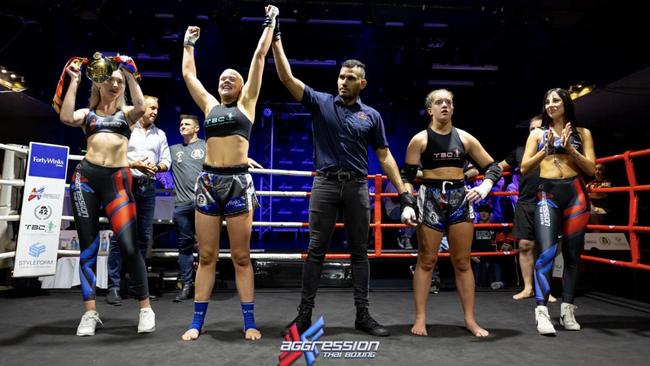 Sunshine Coast Muay Thai fighter Jorja Hersey in action. Picture: Scottya