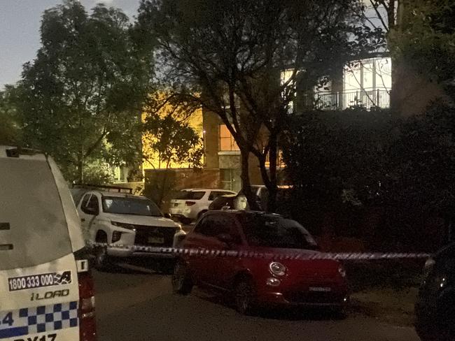 Police arrested a man at a block of units on Joubert St, Hunters Hill, early on Tuesday morning. Picture: Supplied