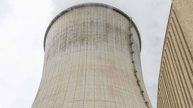 Tihange's nuclear cooling tower. A nuclear plant was proposed for French Island in the ‘60s. Picture: AFP
