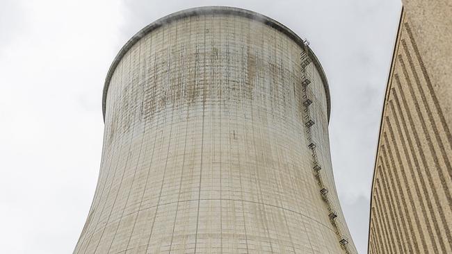 Tihange's nuclear cooling tower. A nuclear plant was proposed for French Island in the ‘60s. Picture: AFP