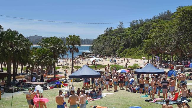 Shelly Beach at the weekend. There is no suggestion anyone was behaving anti-socially.  Picture: Troy Snook 