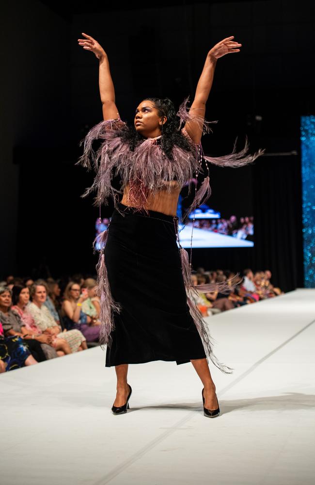 2024 Country to Couture at the Darwin Convention Centre showcases hand-designed First Nations fashion. Picture: Pema Tamang Pakhrin