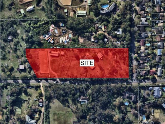 An aerial shot of the proposed seniors housing development for Laitoki Rd, Terrey Hills.