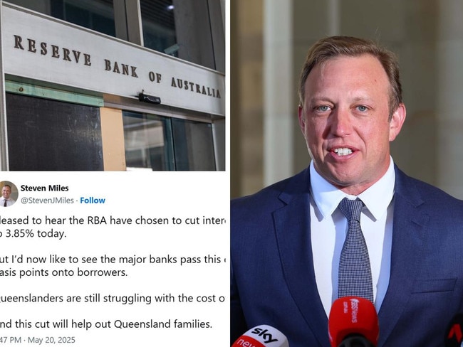 A post on X by Queensland Labor leader Steven Miles in the wake of the Reserve Bank’s rate cut has been roasted by social media users.