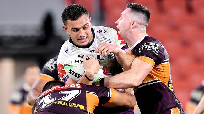 Storm young gun Tino Faasuamaleaui will also join the Titans next year. Picture: Bradley Kanaris/Getty Images