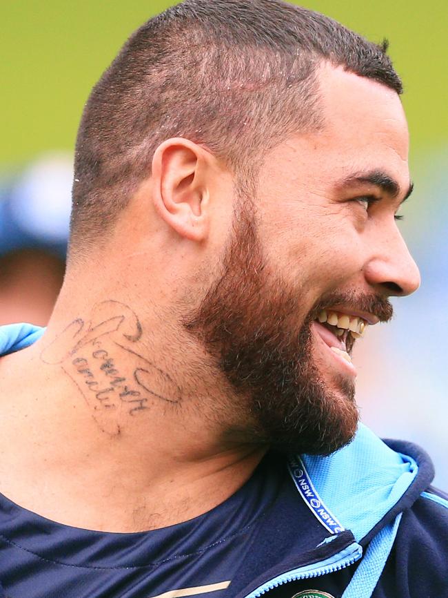 AFTER: The traditional Fifita slogan is slowly fading after two treatments.