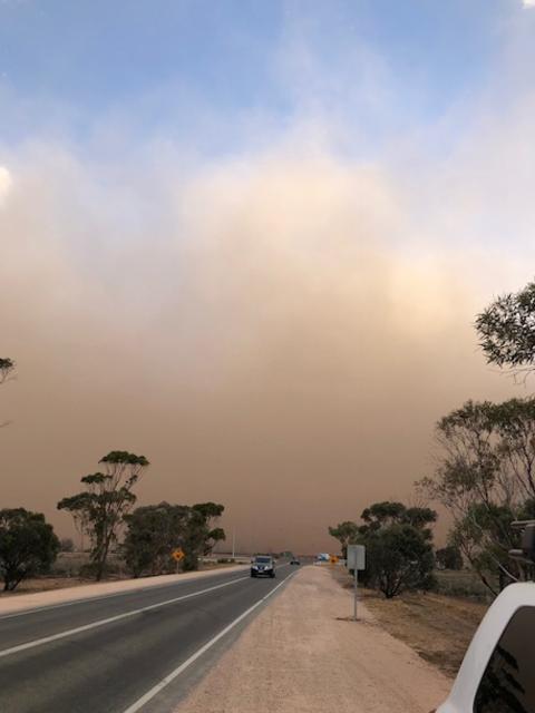 A dust storm over Port Augusta.