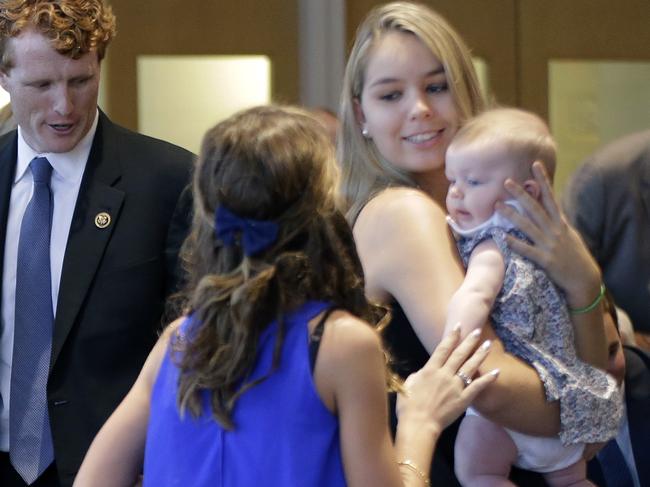 Saoirse Kennedy Hill, on right, was found unresponsive at the Kennedy compound on Cape Cod. Picture: AP